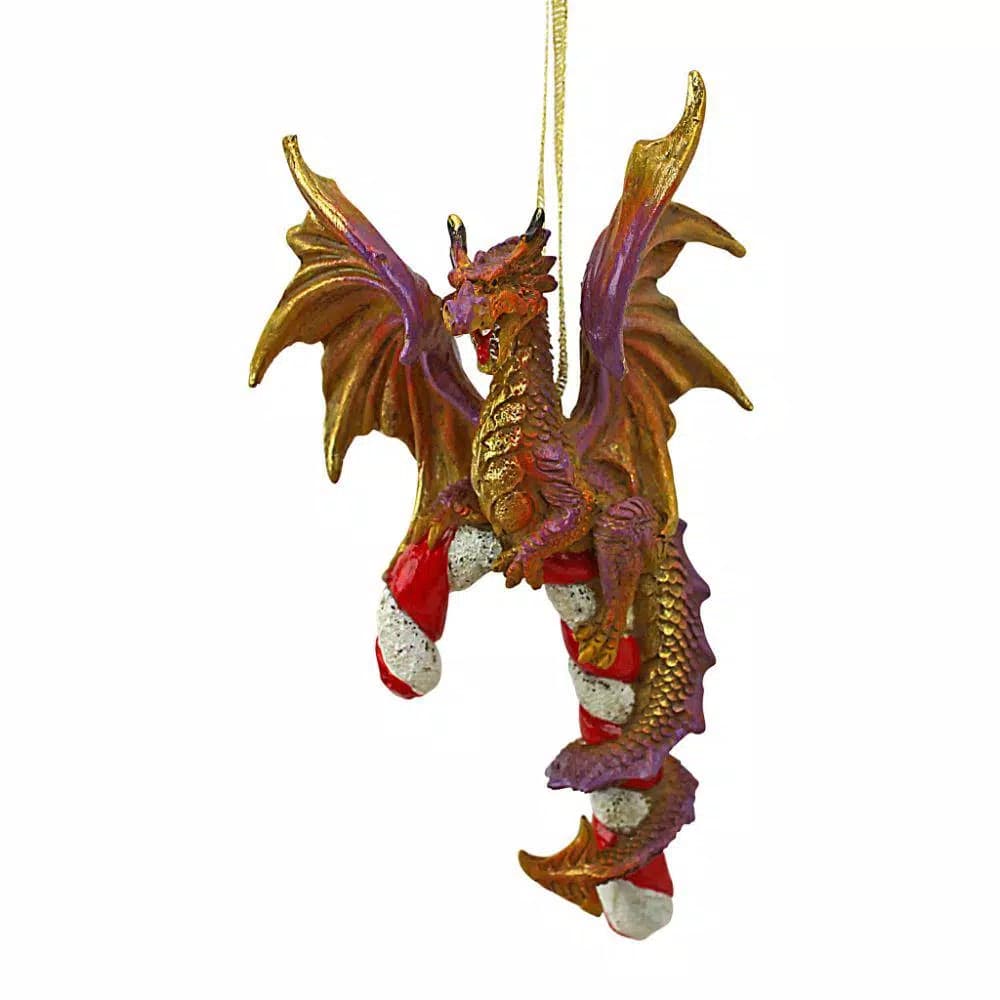 Design Toscano Cane and Abel the Dragon 2017 Holiday Ornament, 5 in. Resin Collectible
