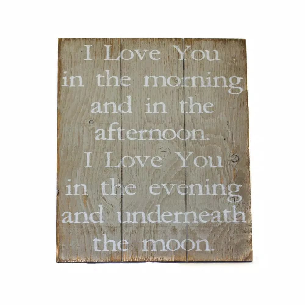 Unbranded Boulder Innovations "I Love You In The Morning" 16 x 19 in. Printed Wood Wall Art