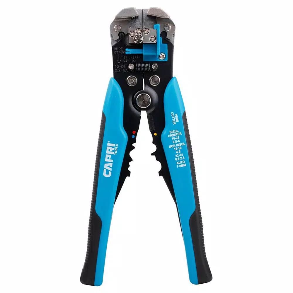 Capri Tools Self-Adjusting Wire Stripper and Crimper with Integrated Wire Cutter, 10-24 AWG