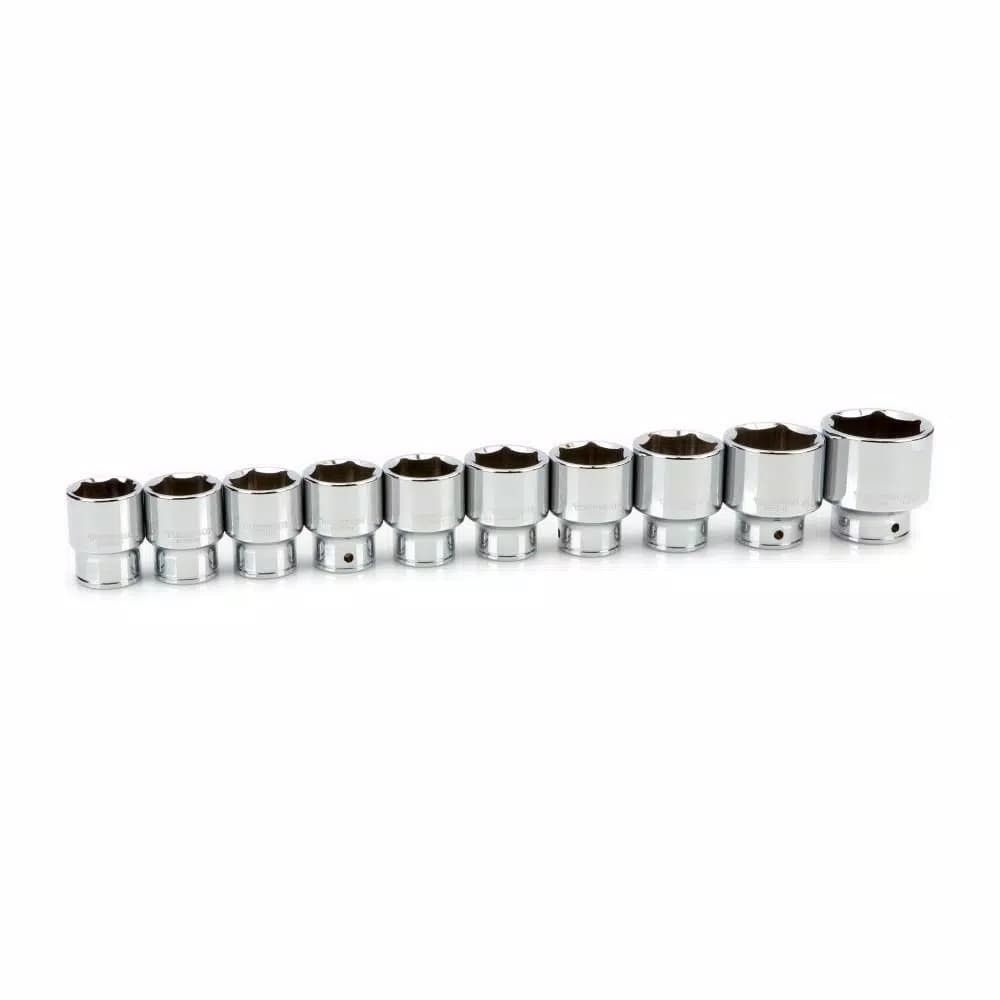 TEKTON 10-Piece 3/4 in. Drive 6-Point Metric Socket Set, 32 mm - 50 mm