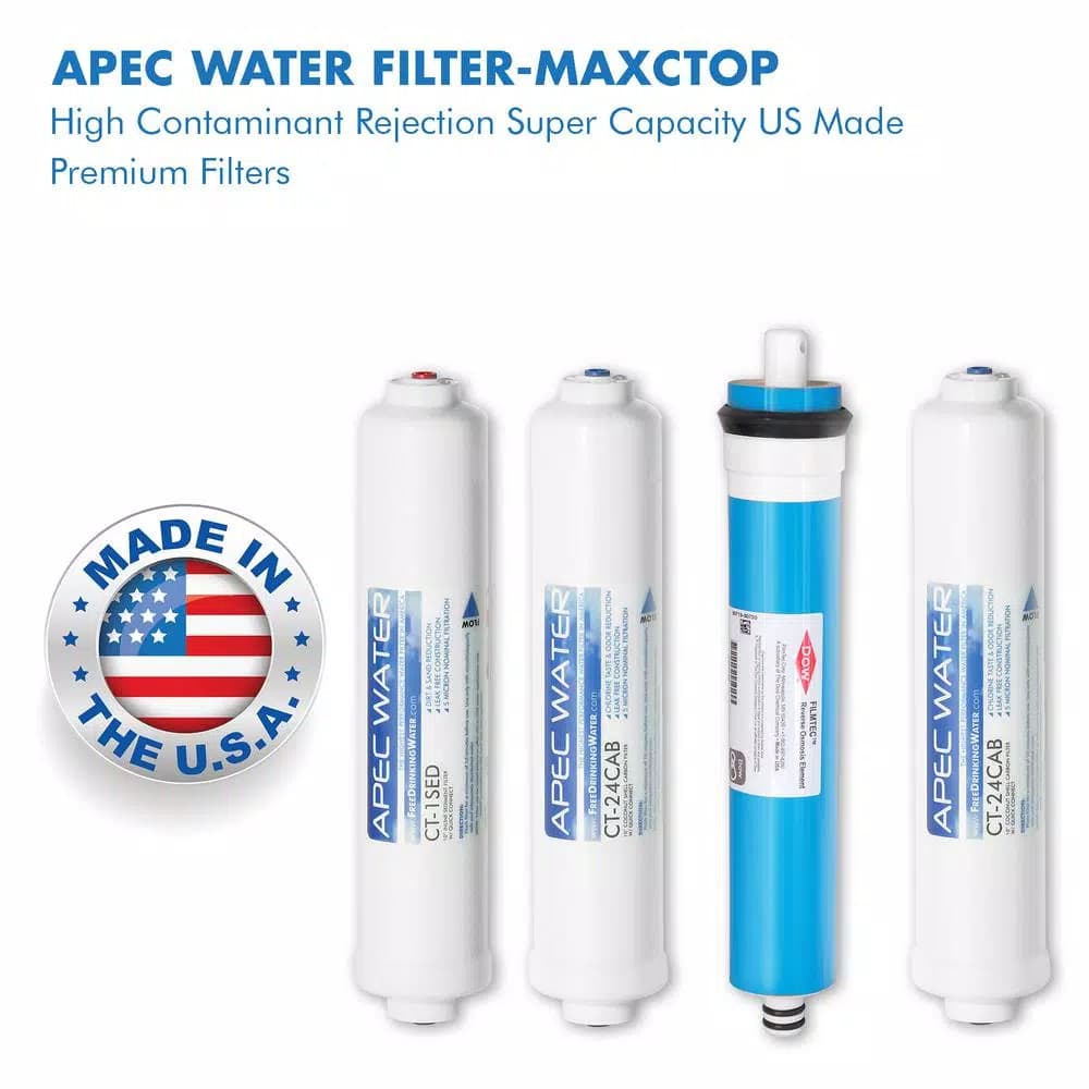 APEC Water Systems Replacement Filter Set for RO-CTOP Countertop Reverse Osmosis Systems, 4-Pack