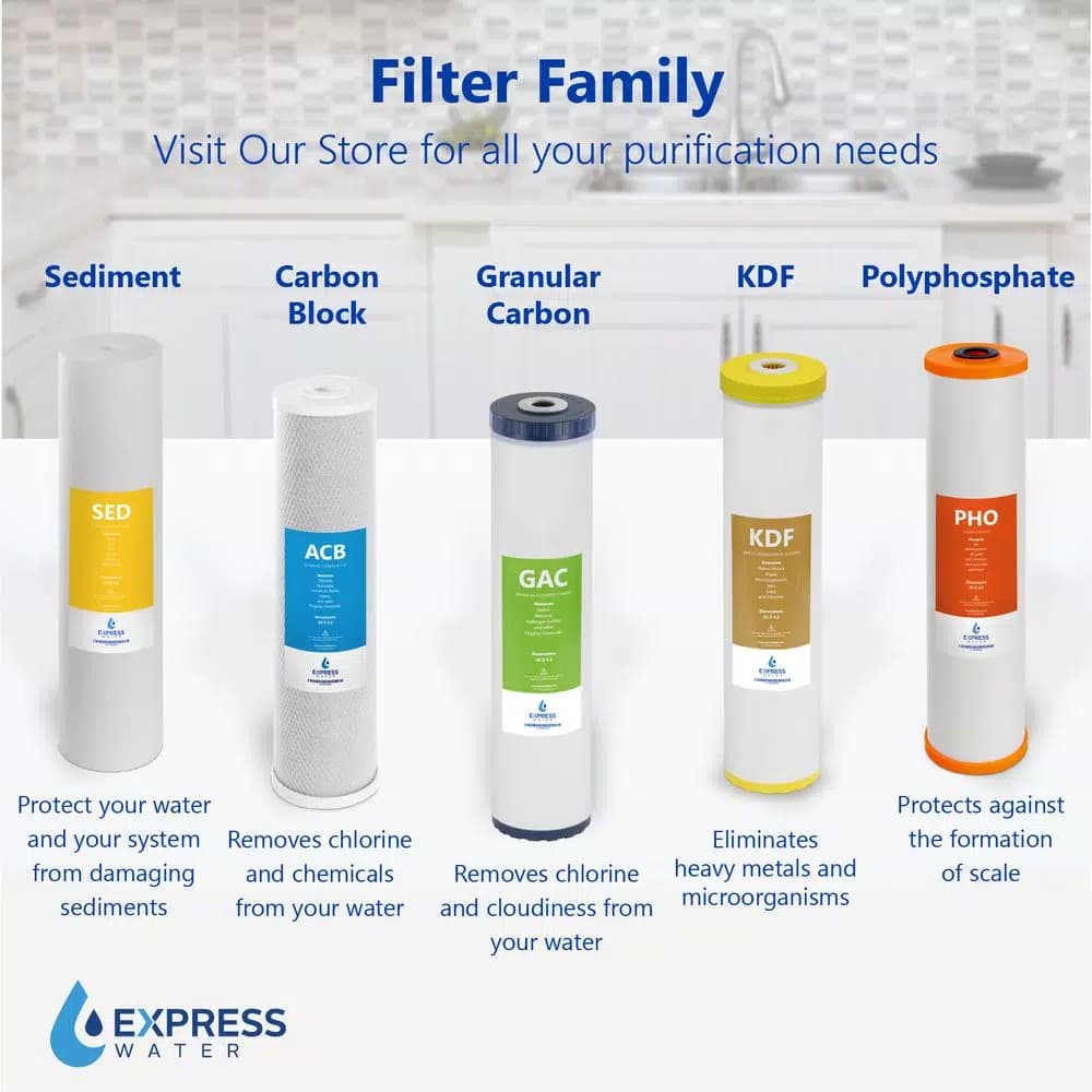 Express Water KDF Whole House Replacement Water Filter, 4.5 x 20 inch, Heavy Metal Removal