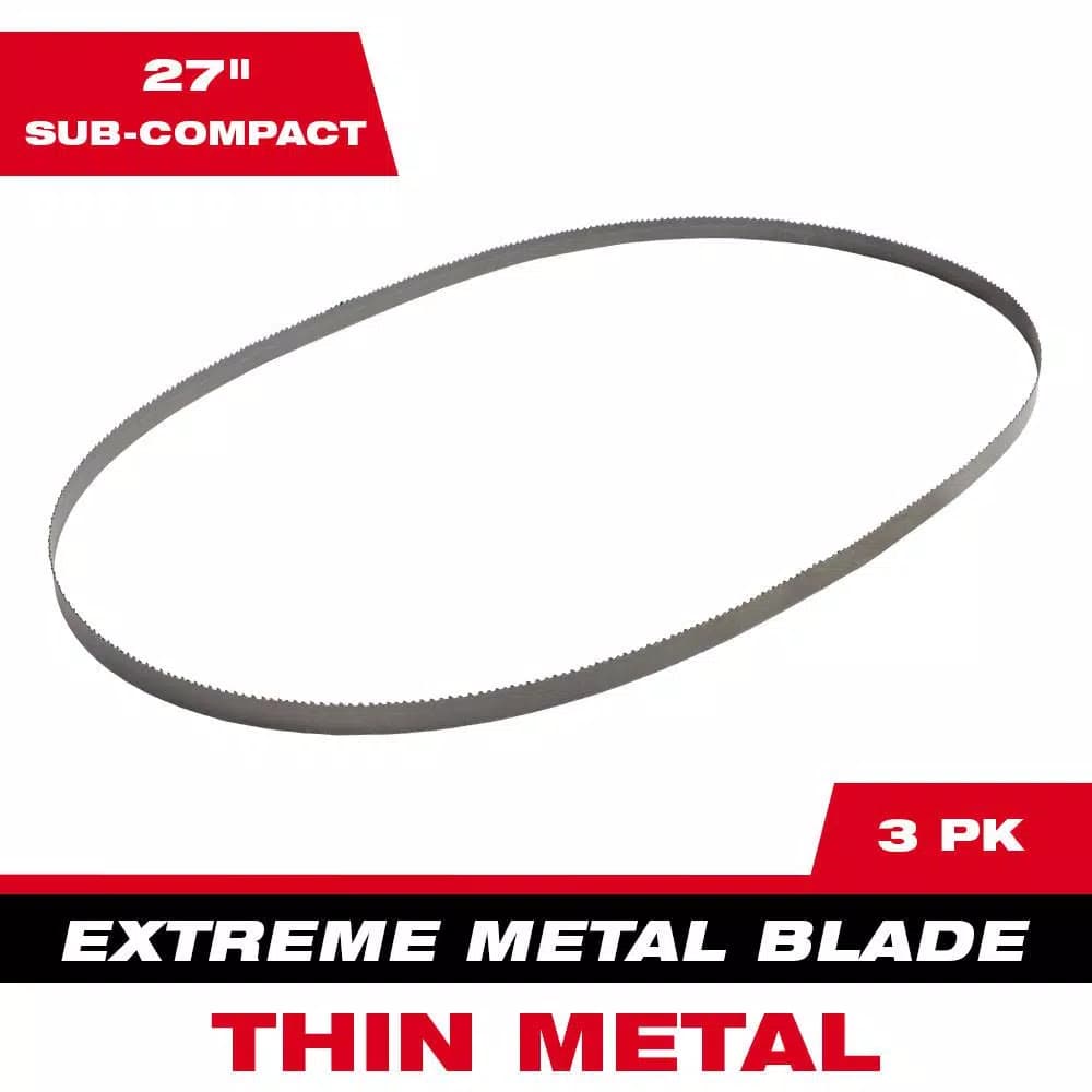Milwaukee 27 in. Extreme Thin Metal 12/14 TPI Band Saw Blades, 3-Pack
