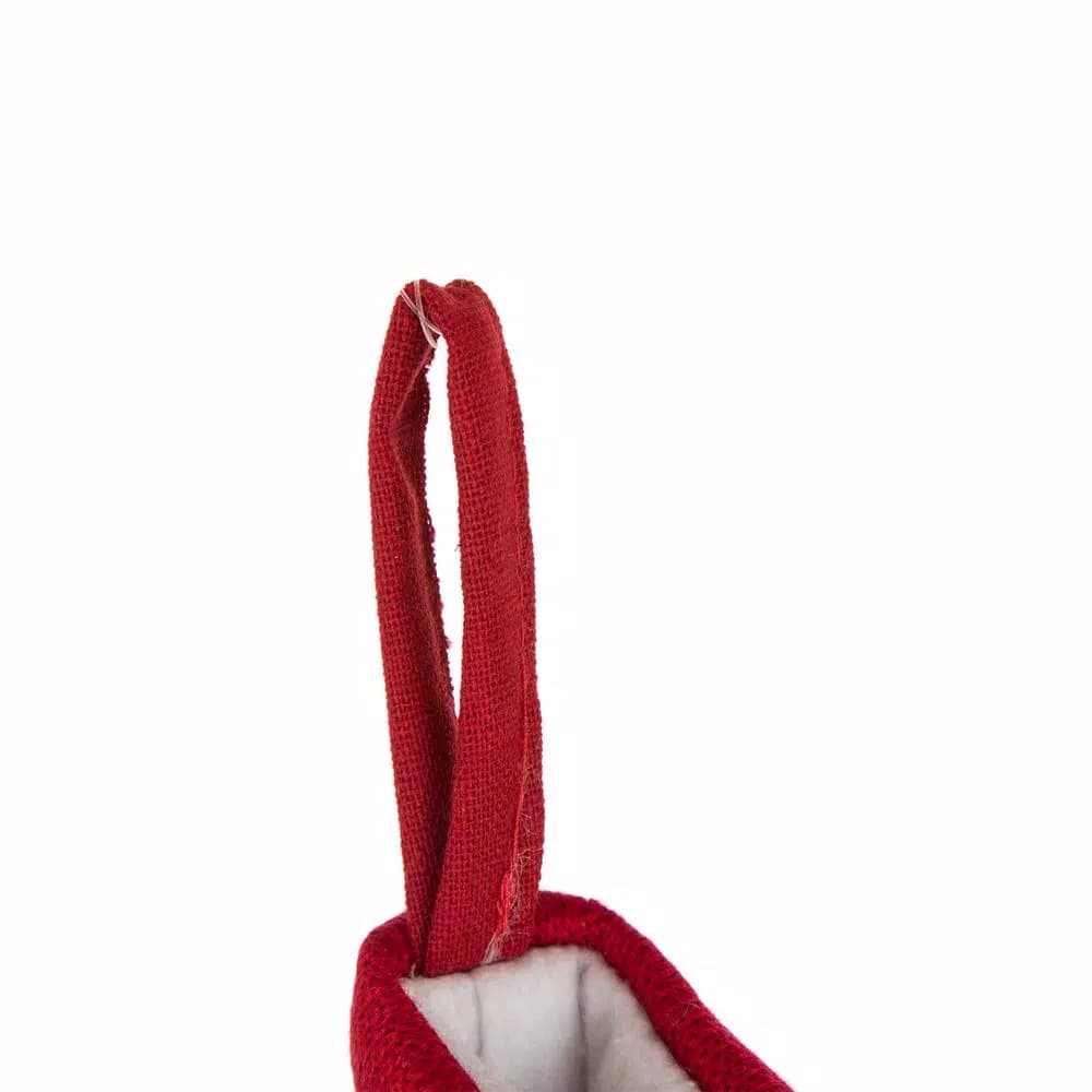 Glitzhome 21 in. LED Embroidered Linen Christmas Stocking - Reindeer Design