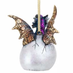 Design Toscano Hard Boiled Dragon Hatchling Holiday Ornament, 3.5 in. Resin Dragon Egg Collectible thumbnail 4