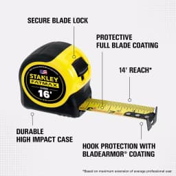 STANLEY FATMAX 16 ft. Tape Measure with 14 ft. Reach and BladeArmor Protection thumbnail 2