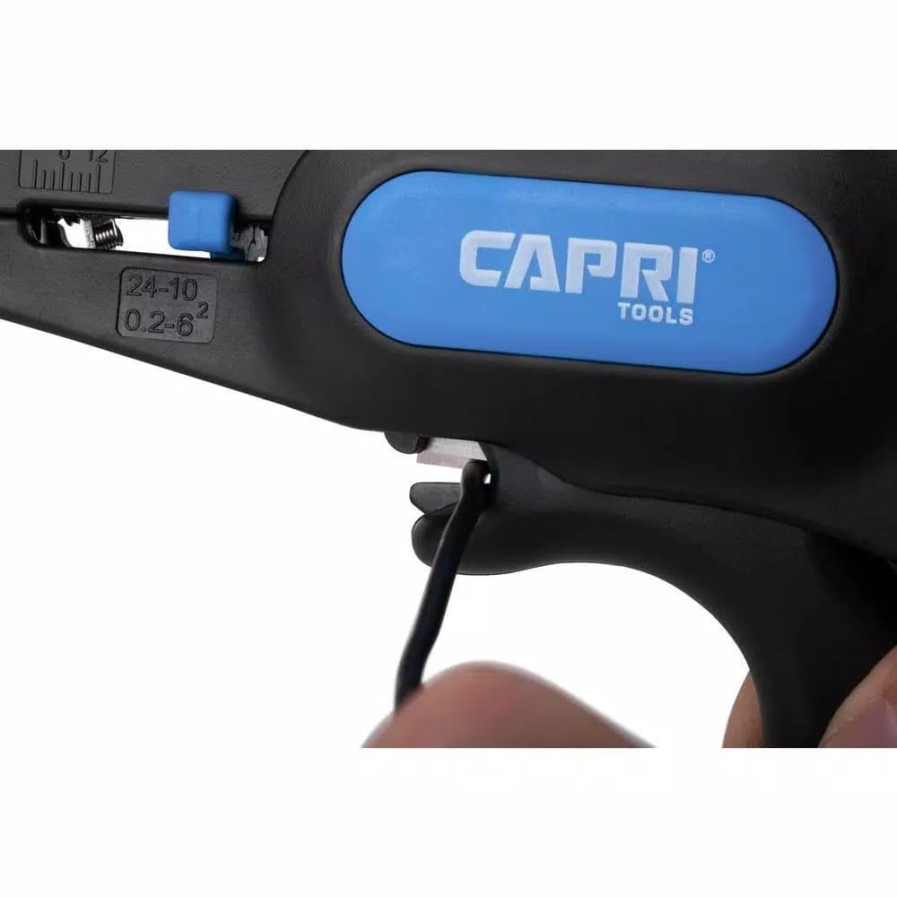 Capri Tools Automatic Wire Stripper and Cutter, 10-24 AWG, Pistol Grip Hand Tool