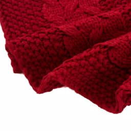 Glitzhome 52 in. Red Knitted Acrylic Christmas Tree Skirt thumbnail 4