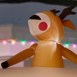 Unbranded 7 ft. Pre-Lit Inflatable Jolly Holiday Camper with Santa, Snowman, and Reindeer thumbnail 5