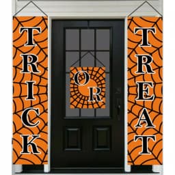 Unbranded 70 in. Trick or Treat Halloween Banner, 3-Piece Orange Polyester Indoor Wall Decor thumbnail 2