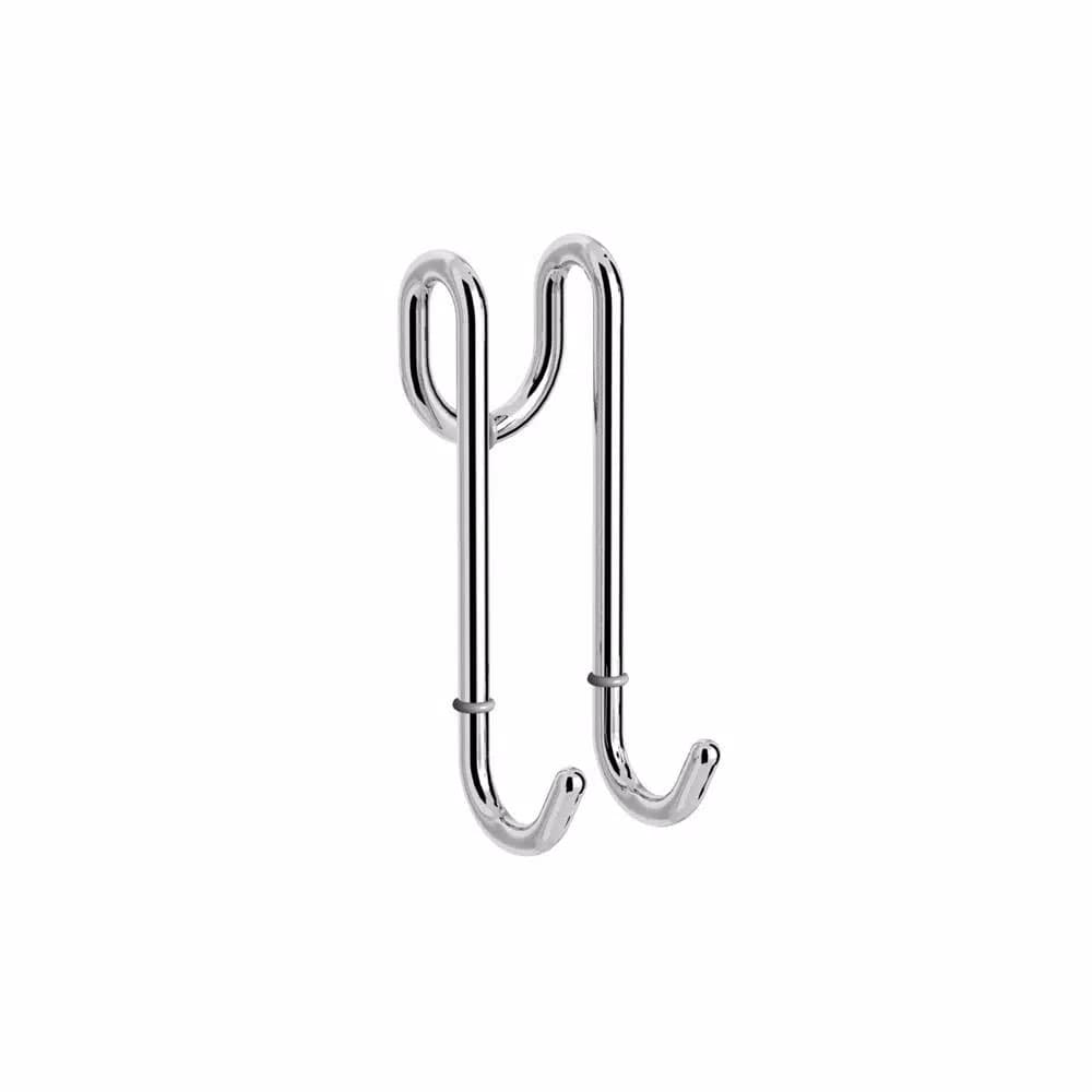 WS Bath Collections Harmony Double Robe Hook in Polished Chrome