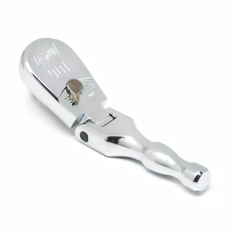 GearWrench 3/8 in. Drive 90-Tooth Stubby Flex Head Teardrop Ratchet, 5 in.