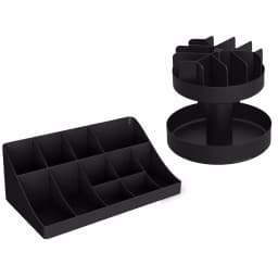 Mind Reader Black Coffee Condiment and Snack Organizer Station with Lazy Susan thumbnail 1