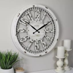 FirsTime Whitney 20 in. Farmhouse Wall Clock - Antique Cream Distressed Finish thumbnail 1