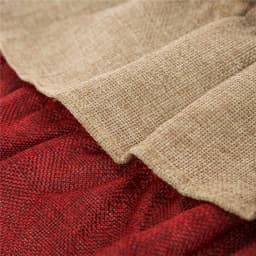 Glitzhome 48 in. Faux Burlap Christmas Tree Skirt - Red and Brown Striped Holiday Decor thumbnail 2