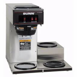 BUNN VP17-3SS3L 12-Cup Commercial Pourover Coffee Brewer with 3 Lower Warmers, Stainless Steel thumbnail 1