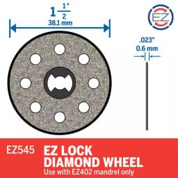 Dremel EZ Lock 1-1/2 in. Diamond Tile Cutting Wheel for Ceramic and Floor Tile thumbnail 3