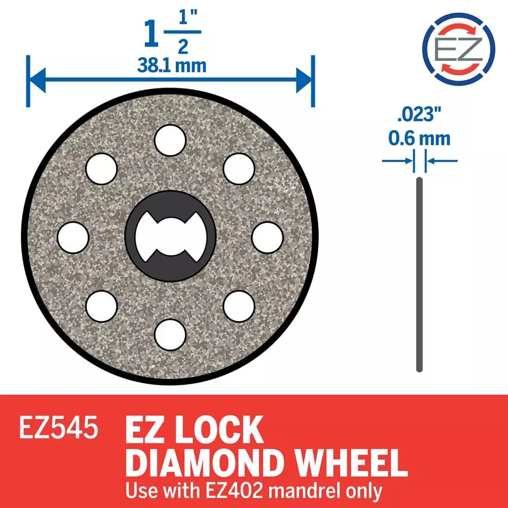 Dremel EZ Lock 1-1/2 in. Diamond Tile Cutting Wheel for Ceramic and Floor Tile