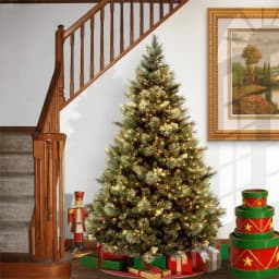 National Tree Company 7 ft. Carolina Pine Artificial Christmas Tree with 700 Clear Lights and Flocked Pine Cones thumbnail 2