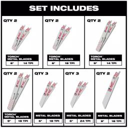 Milwaukee 61-Piece SAWZALL Metal Cutting Reciprocating Blade & SHOCKWAVE Impact Driver Bit Set thumbnail 3
