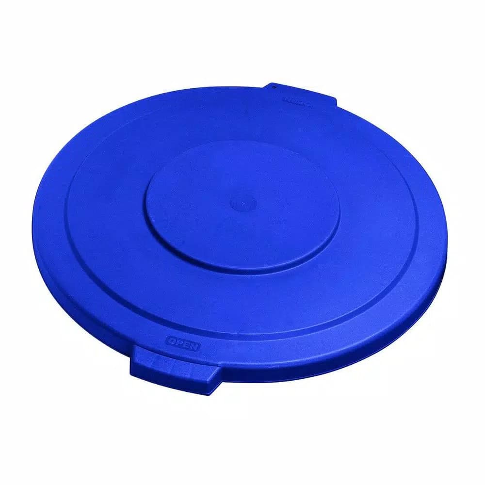 Carlisle Bronco 55 Gallon Round Trash Can Lid, Blue (2-Pack)