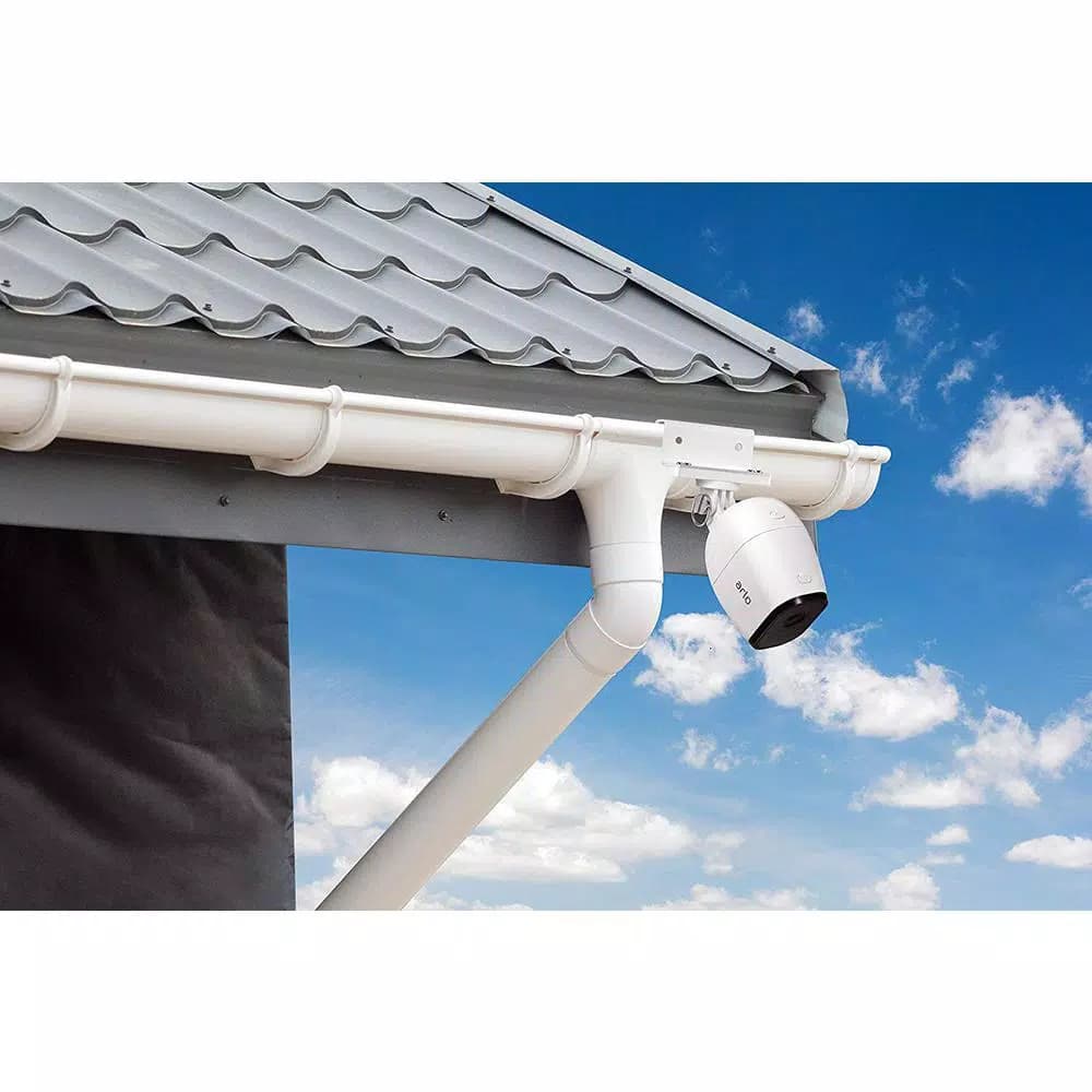 Wasserstein Weatherproof Gutter Mount for Arlo Pro, Ultra, Go, and Essential Cameras (White)