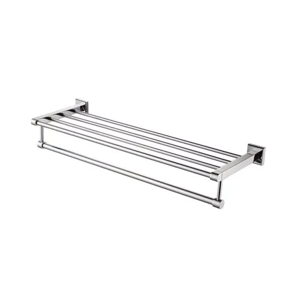 ALFI BRAND 25.88 in. Modern Wall Mount Towel Rack with Shelf, Polished Chrome