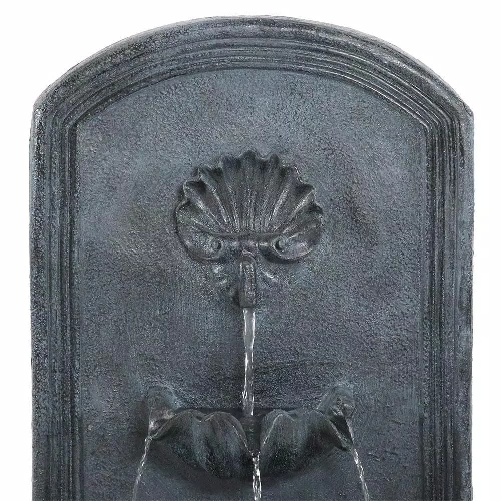 Sunnydaze Decor Seaside Lead Electric Powered Outdoor Wall Fountain, Coastal Shell Design