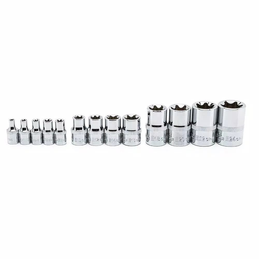 Husky 13-Piece E-Torx Socket Set, 1/4 in., 3/8 in., and 1/2 in. Drives