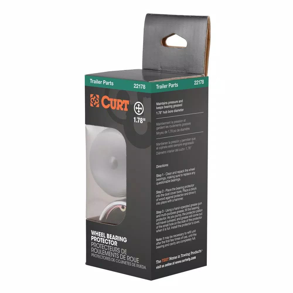 CURT 1.78" Bearing Protectors & Covers, 2-Pack