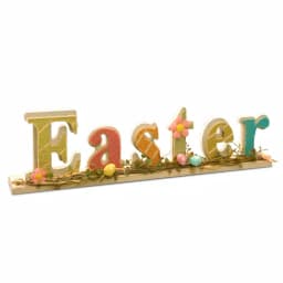 National Tree Company 18 in. Handcrafted Easter Sign - Colorful 3D Wooden Tabletop Decoration thumbnail 1