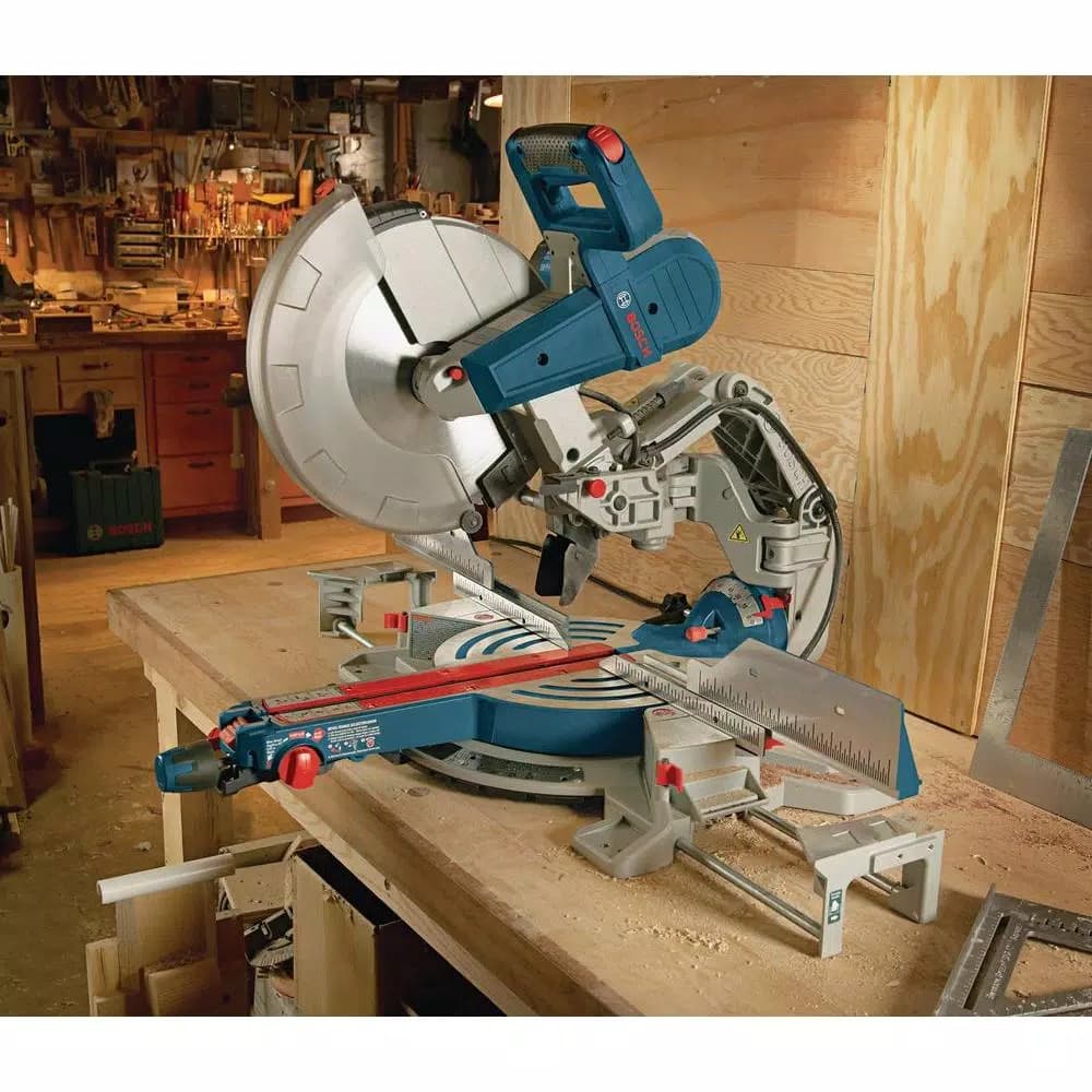 Bosch 12 in. 15 Amp Dual-Bevel Sliding Glide Miter Saw with 60 Tooth Blade