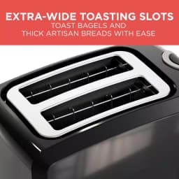 BLACK+DECKER 2-Slice Black Toaster with Extra-Wide Slots and 850-Watt Power thumbnail 4