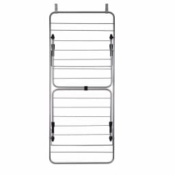 Home Basics 10-Bar Over-the-Door Towel Rack, Collapsible Steel Storage Organizer, Grey thumbnail 2