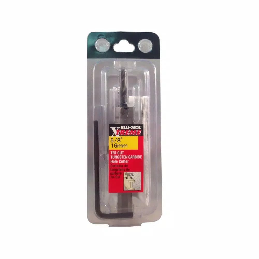 BLU-MOL Xtreme Tri-Cut Tungsten Carbide Hole Cutter, 5/8 in.