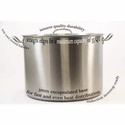 ExcelSteel Professional 35 qt. Stainless Steel Stock Pot with Lid, Induction Ready thumbnail 4