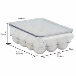 Unbranded Clear 12-Egg Holder Fridge Bin with Removable Stackable Lid thumbnail 3