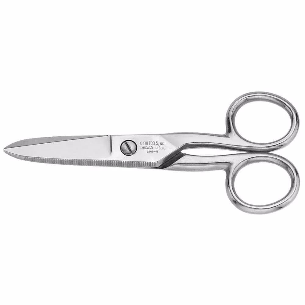 Klein Tools 5-1/4 in. Electrician Scissors with Micro-Serrated Blades