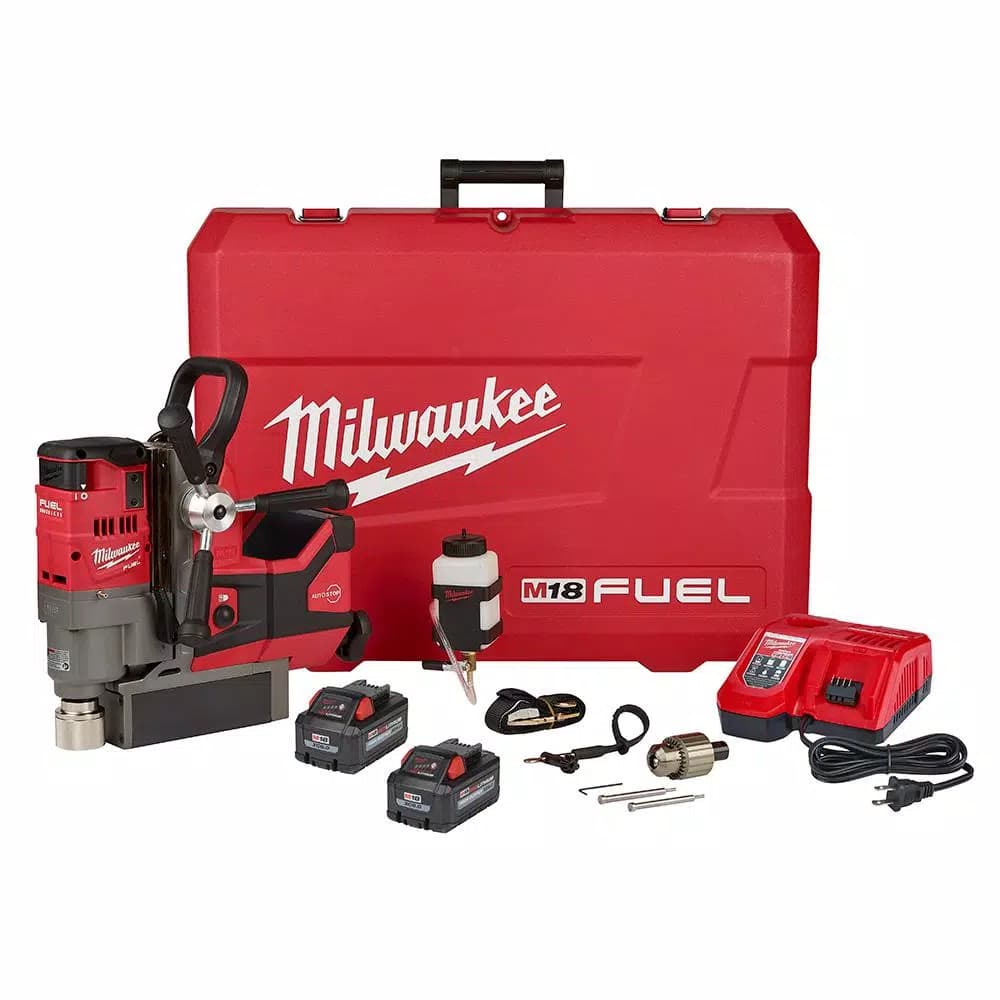 Milwaukee M18 FUEL 1-1/2 in. Magnetic Drill Kit with (2) 8.0 Ah Batteries and Charger