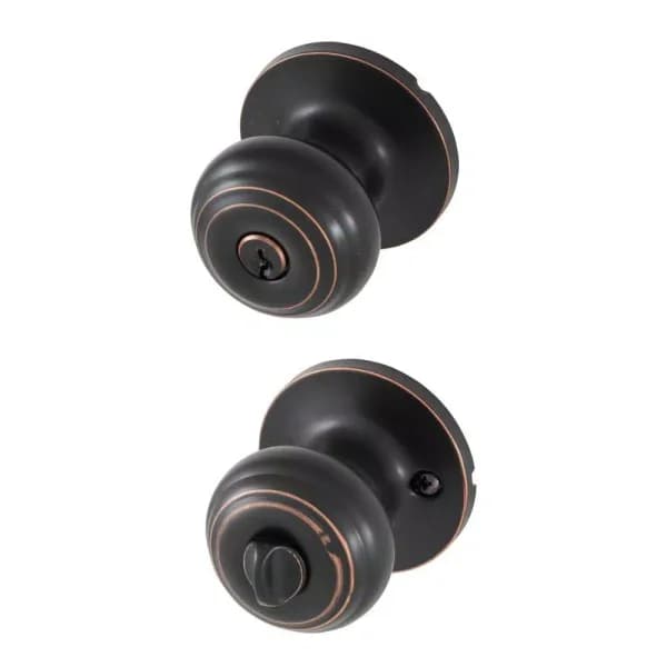 Honeywell Oil Rubbed Bronze Entry Door Knob, Keyed Entry, ANSI Grade 3