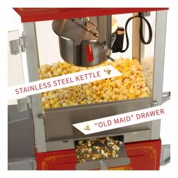 Funtime 8oz Red Theater Style Popcorn Popper Machine with Cart thumbnail 3