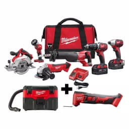 Milwaukee M18 18V Lithium-Ion Cordless 6-Tool Combo Kit with Wet/Dry Vacuum and Multi-Tool thumbnail 1