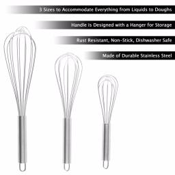 Classic Cuisine Stainless Steel Wire Whisk Set of 3 thumbnail 3