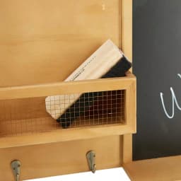 Mind Reader Brown Wall Mount Chalkboard Memo Board with Storage Hooks thumbnail 5