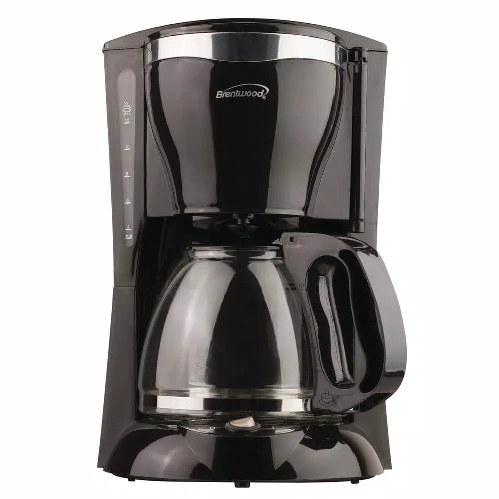 Brentwood Appliances Brentwood 12-Cup Drip Coffee Maker Bundle with 16 oz. Stainless Steel Heated Travel Mug and 12V Car Adapter