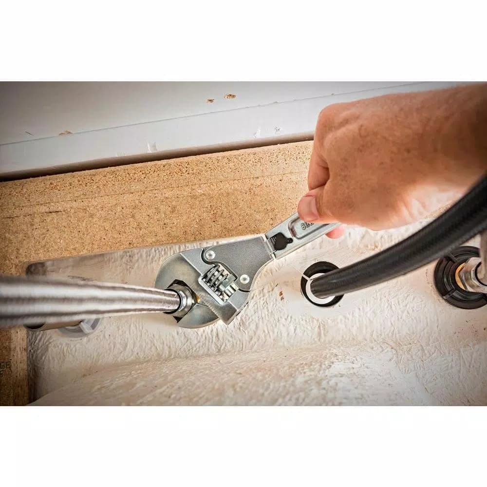 Crescent 8 in. Ratcheting Flex Adjustable Wrench with 180° Pivoting Handle