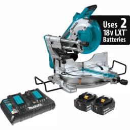 Makita 10 in. X2 LXT 36V Brushless Dual-Bevel Sliding Compound Miter Saw Kit with 2 5.0 Ah Batteries thumbnail 1