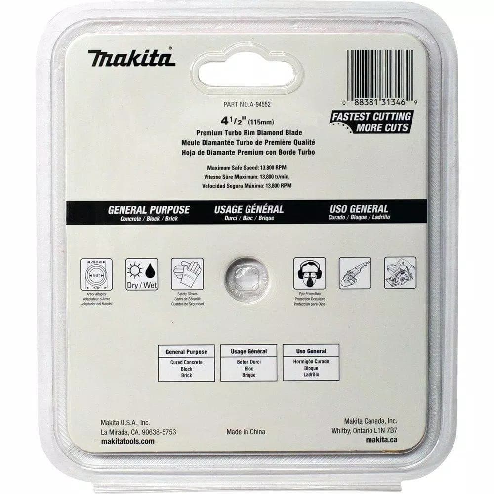Makita 4-1/2 in. Turbo Rim General Purpose Diamond Blade