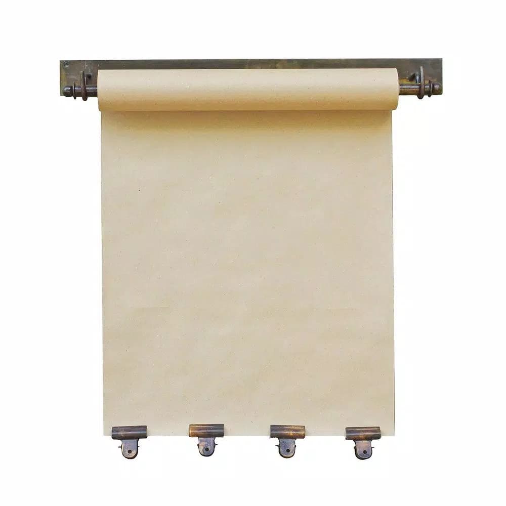 Unbranded 22 in. Farmhouse Note Roll Memo Board with 4 Brass Clips and Metal Frame