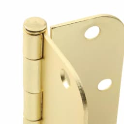 Hardware Essentials 3-1/2 in. Satin Brass Residential Door Hinge, 5/8 in. Round Corner, Full Mortise (9-Pack) thumbnail 4